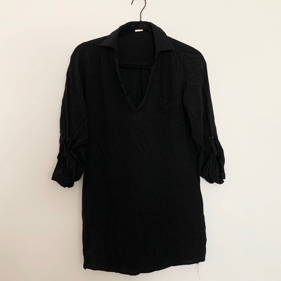 Saint & Noble Tunic Black V Neck Top Size Small - Picture 9 of 10